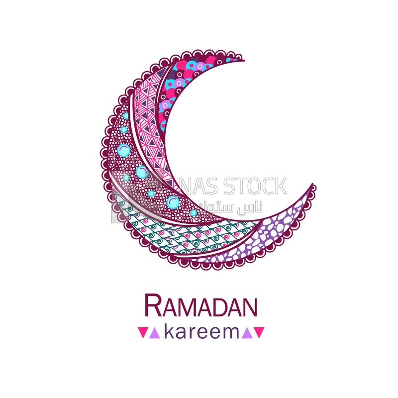 Illustration design of Ramadan congratulations ,Ramadan crescent ,Ramadan kareem
