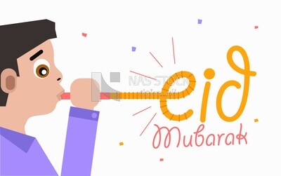 Illustration design of  Eid greetings card ,Eid celebrations