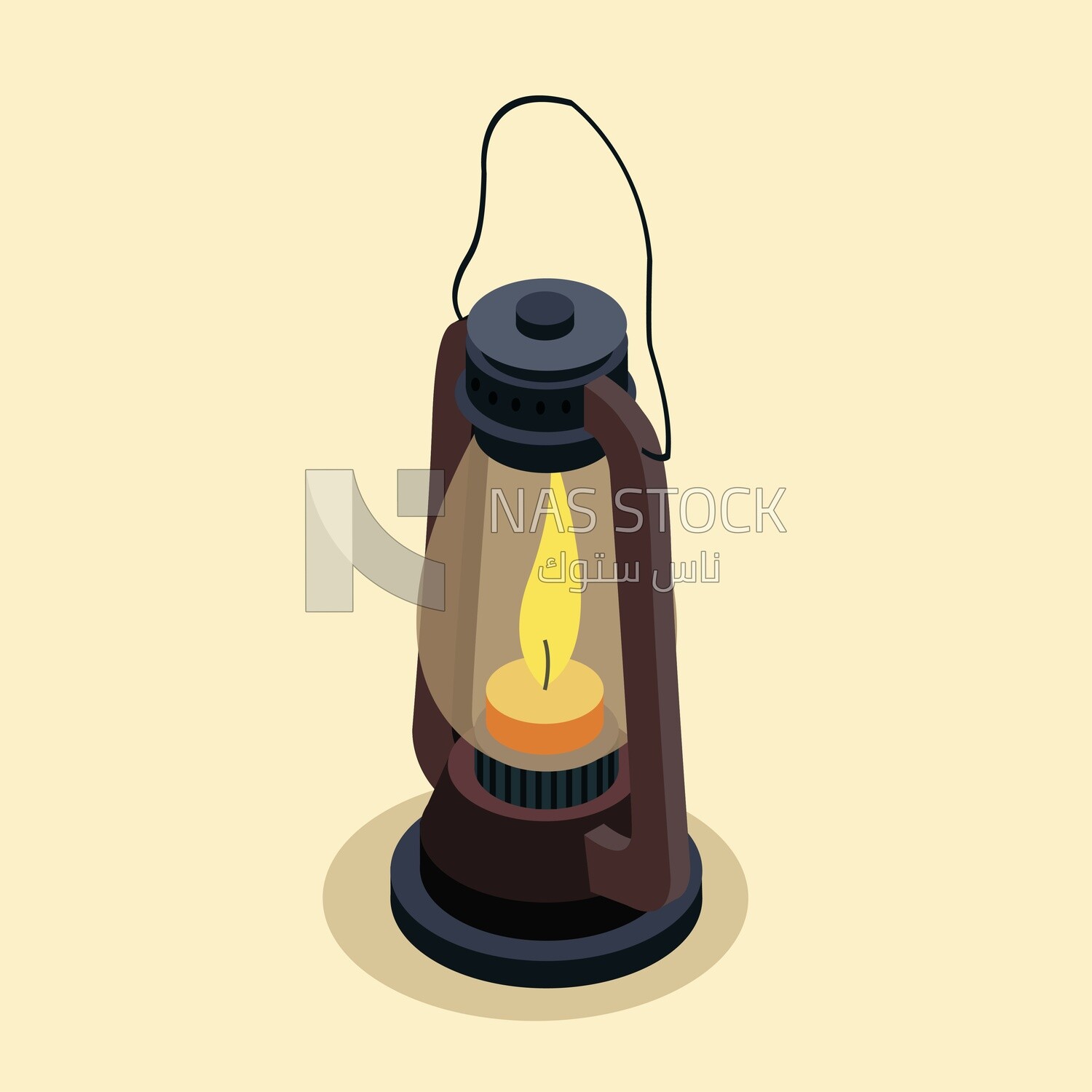 Illustration design of  Old style kerosene lamp
