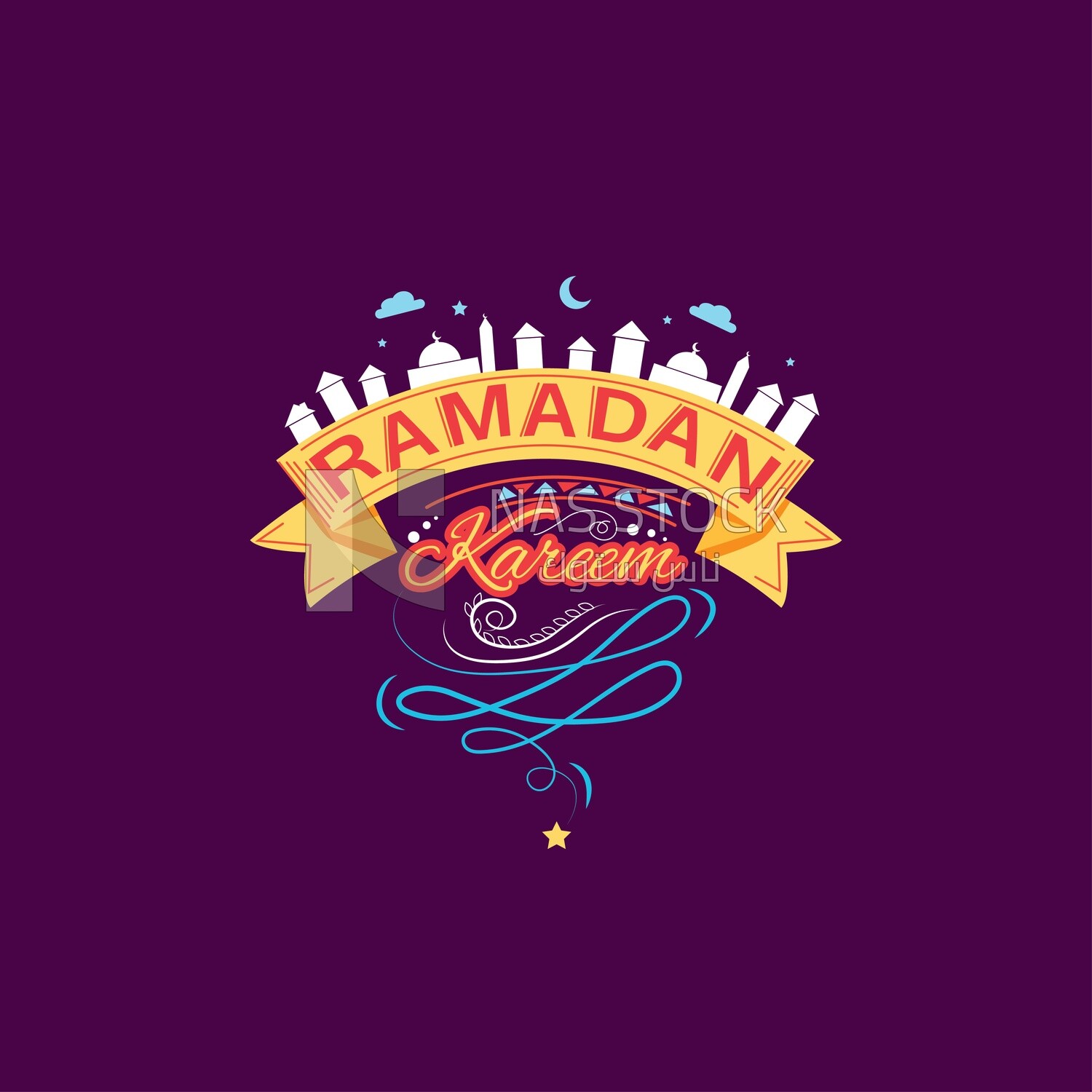 Illustration design of Ramadan congratulations ,Ramadan kareem