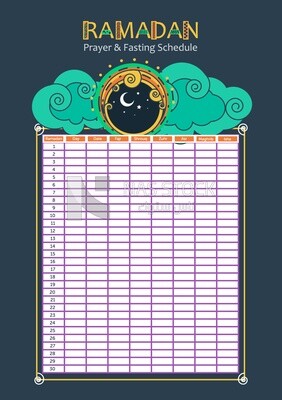 Illustration design of Receiving Ramadan with Ramadan schedule