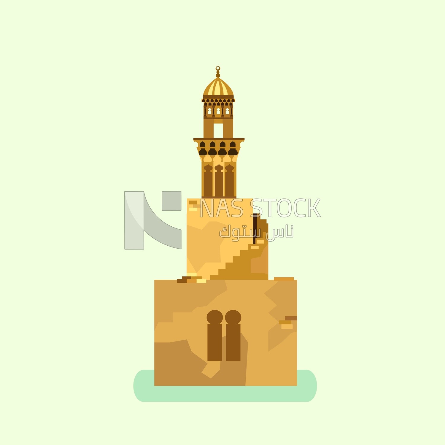 Illustration design of  the famous spiral minaret of the Ahmad Ibn Tulun Mosque in Egypt