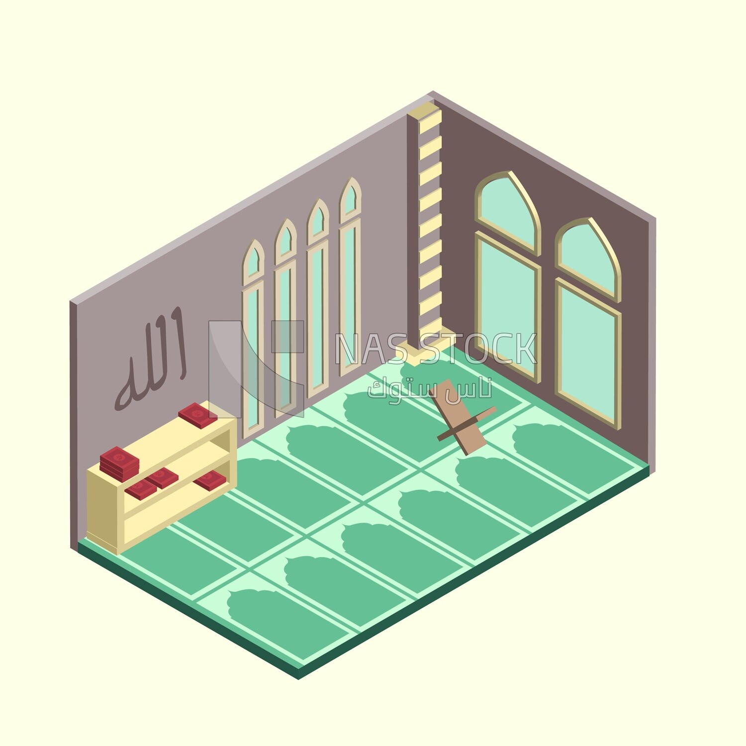 Illustration design of  Mosque and Islamic decorations , Ramadan mood
