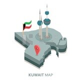 Illustration design of  the map of Kuwait