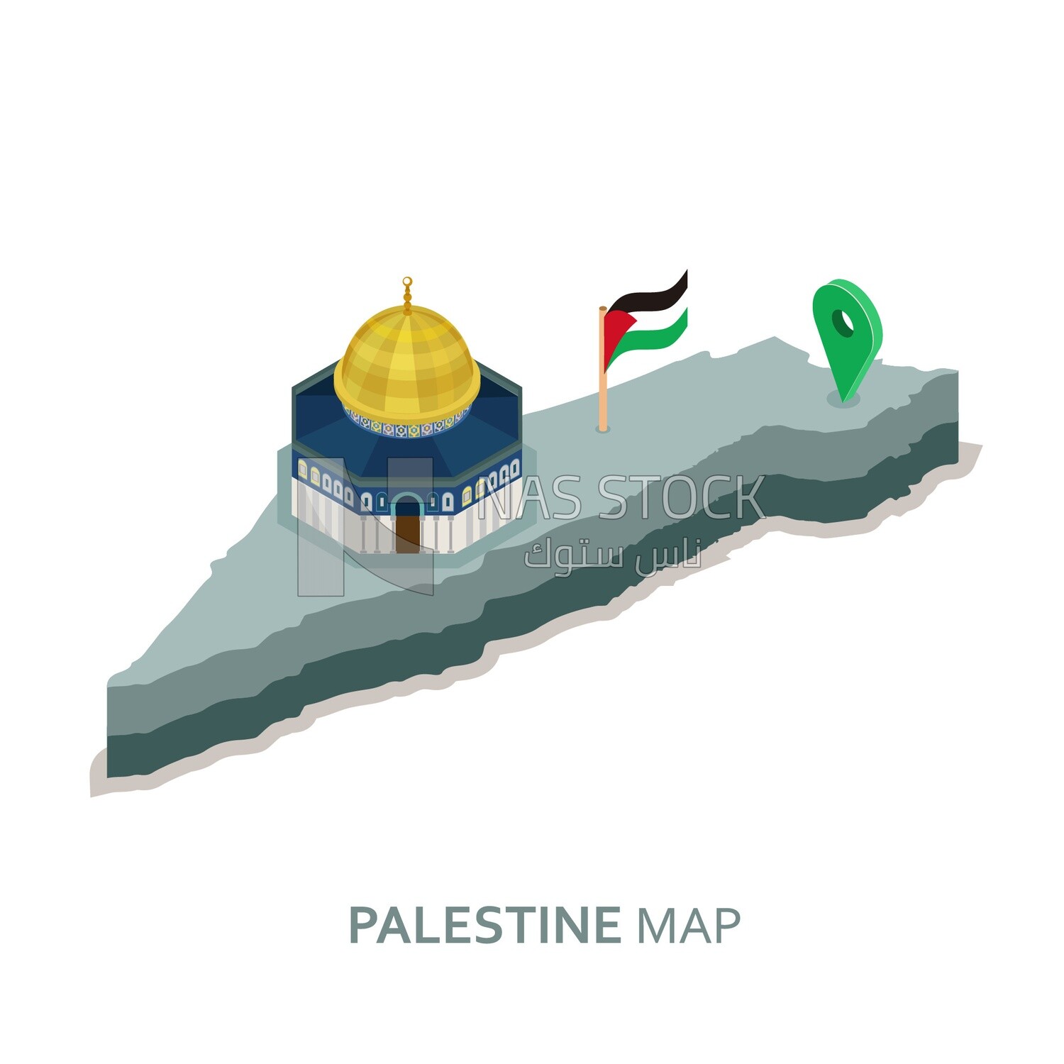 تصميم فيكتور لخريطة فلسطين