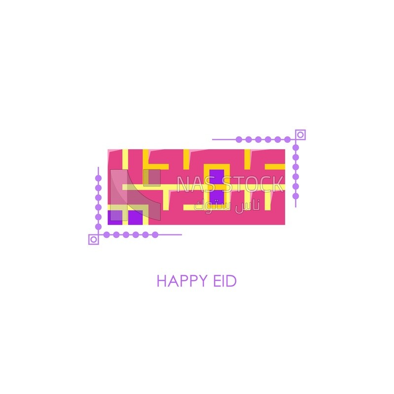 Illustration design, Arabic calligraphy, Eid celebrations, &quot;Happy Eid &quot;