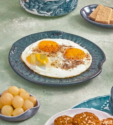 Plate of fried egg, Arabic breakfast, oriental breakfast, arab restaurant