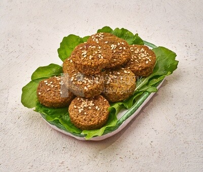 Close-up of falafel tablets, Arabic breakfast, arab restaurant,  oriental breakfast