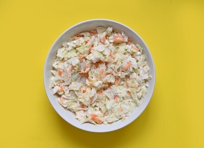 Bowl of Coleslaw, cold appetizers, Arabic dishes, oriental foods