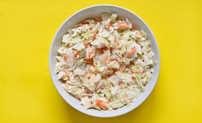 Bowl of Coleslaw, cold appetizers, Arabic dishes, oriental foods