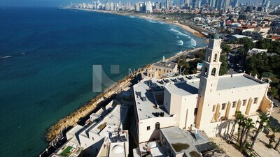 drone footage of the sea of Jaffa in Palestine, History of Palestine, tourism in Palestine, landscape