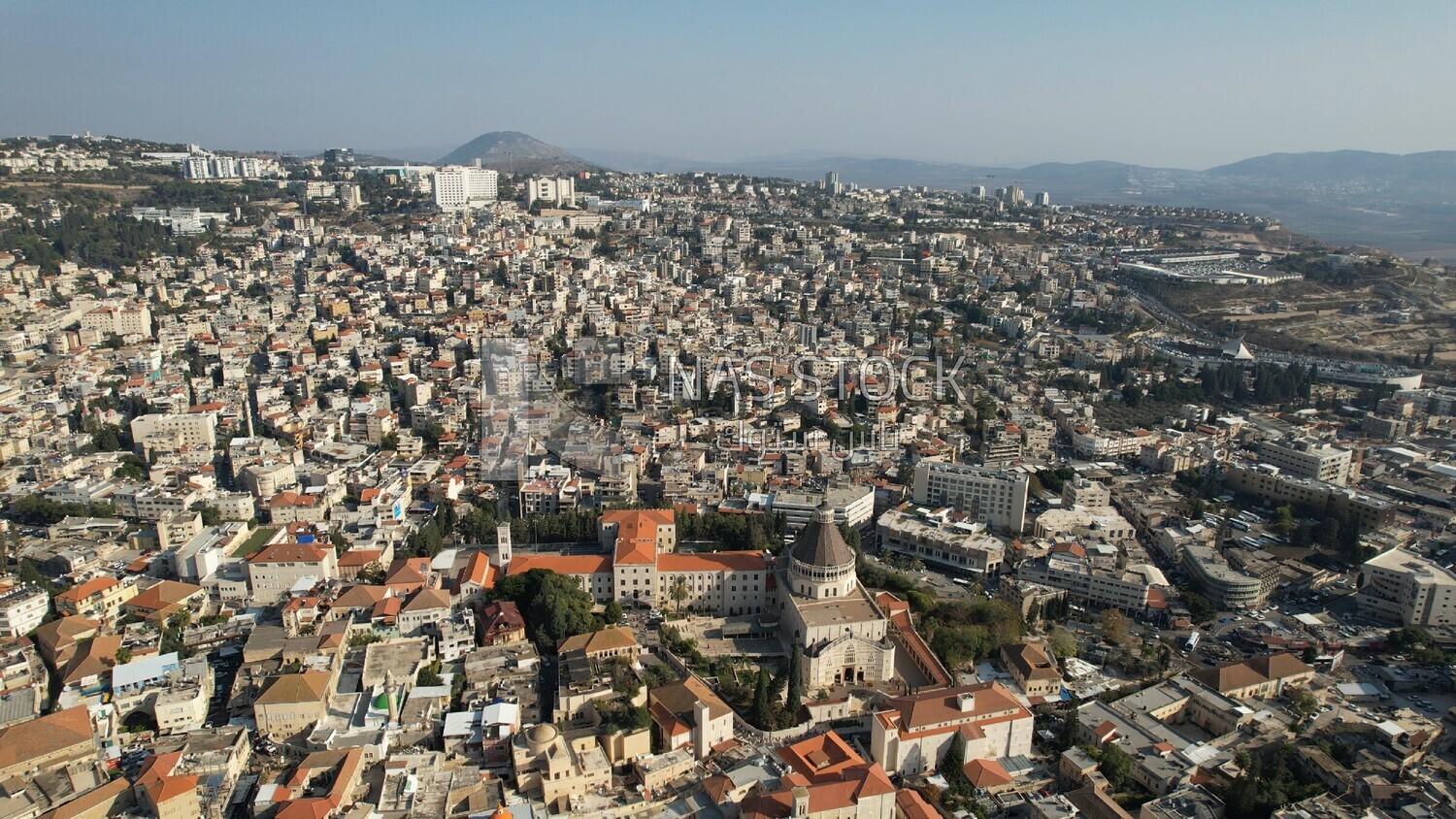 drone footage of the city of Nazareth , Palestine, History of Palestine, tourism in Palestine, landscape