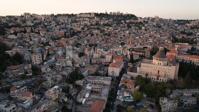 drone footage of the city of Nazareth , Palestine, History of Palestine, tourism in Palestine, landscape