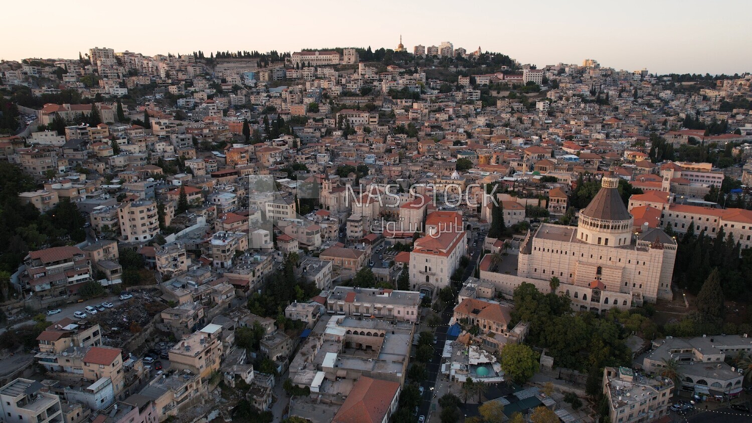 drone footage of the city of Nazareth , Palestine, History of Palestine, tourism in Palestine, landscape
