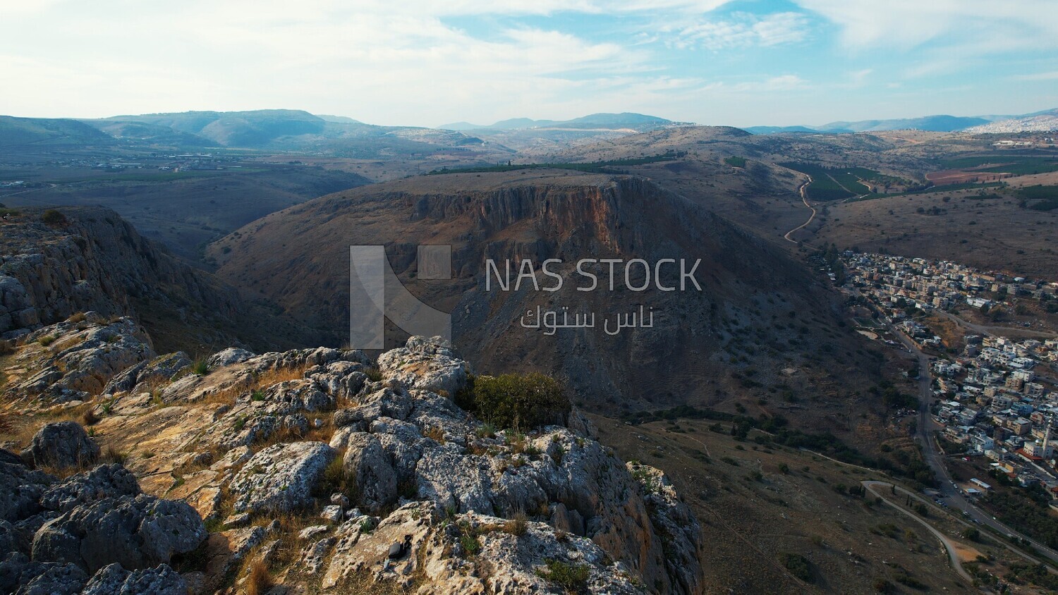 drone footage of the city of Nazareth from away,  Palestine, History of Palestine, tourism in Palestine, landscape