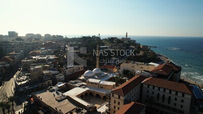 drone footage of the sea of Jaffa in Palestine, History of Palestine, tourism in Palestine, landscape