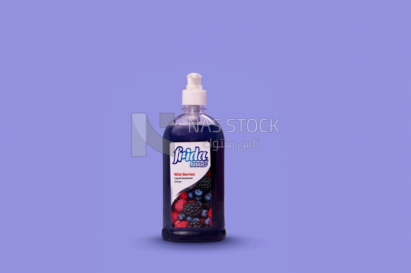 Liquid bottle of hand wash, clean hands and take care of them