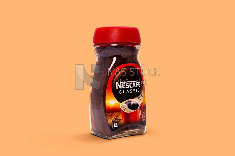 Jar of nescafe, delicious hot drinks, hot drinks