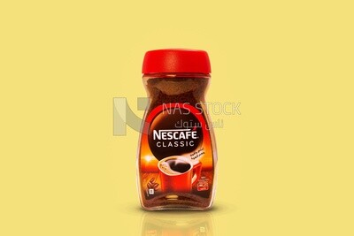 Jar of nescafe, delicious hot drinks, hot drinks