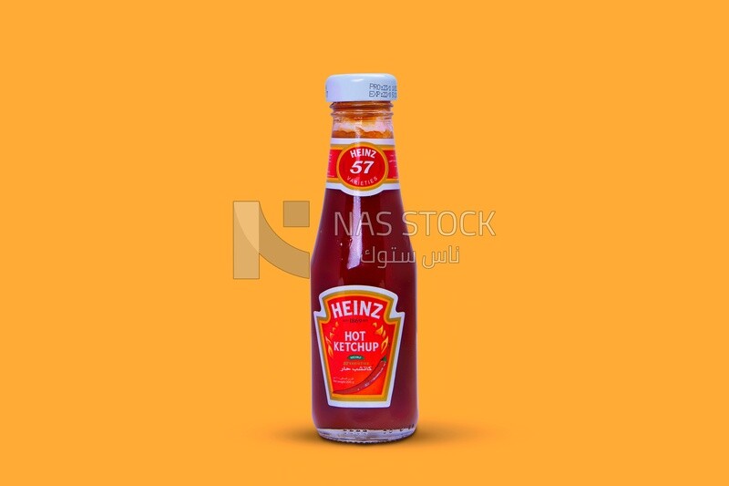 Bottle of heinz hot ketchup, hot sauce