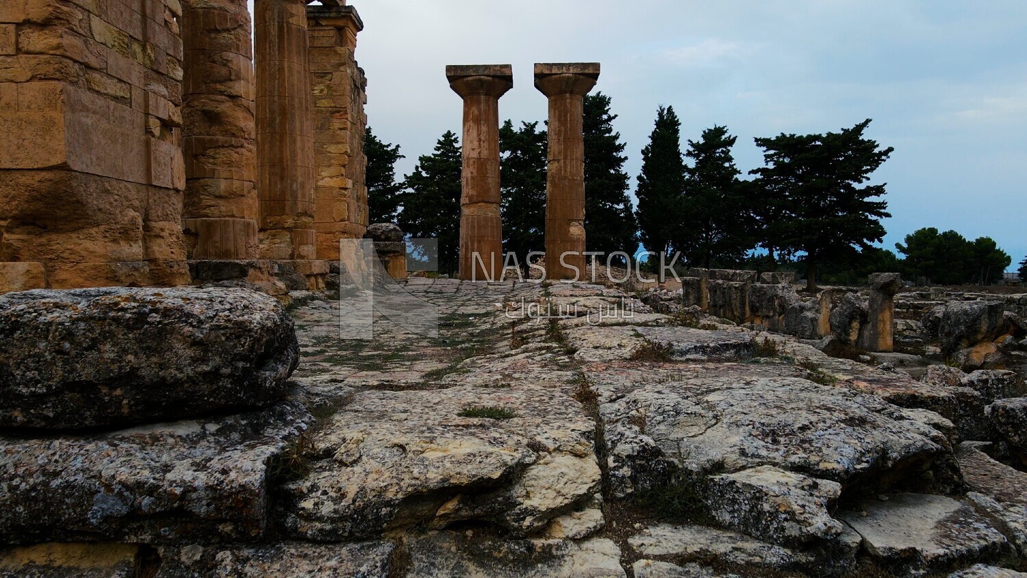 drone footage of the Cyrene archaeological site, Cyrenaica, Libya, history of Libya, landmarks in Libya