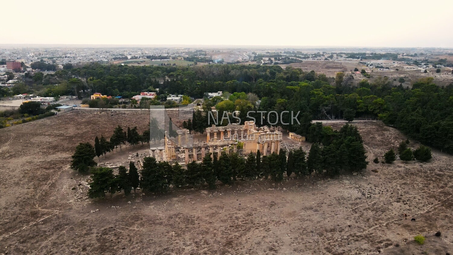 drone footage of the Temple of Zeus, Cyrene, Libya, history of Libya, landmarks in Libya