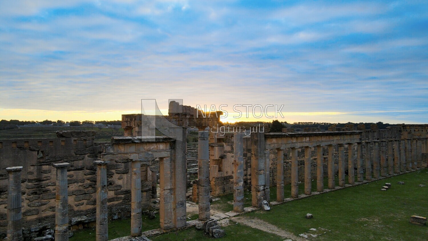 drone footage of the Cyrene archaeological site, Cyrenaica, Libya, history of Libya, landmarks in Libya