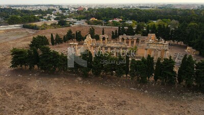 drone footage of the Temple of Zeus, Cyrene, Libya, history of Libya, landmarks in Libya