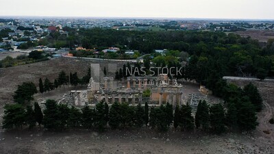 drone footage of the Temple of Zeus, Cyrene, Libya, history of Libya, landmarks in Libya