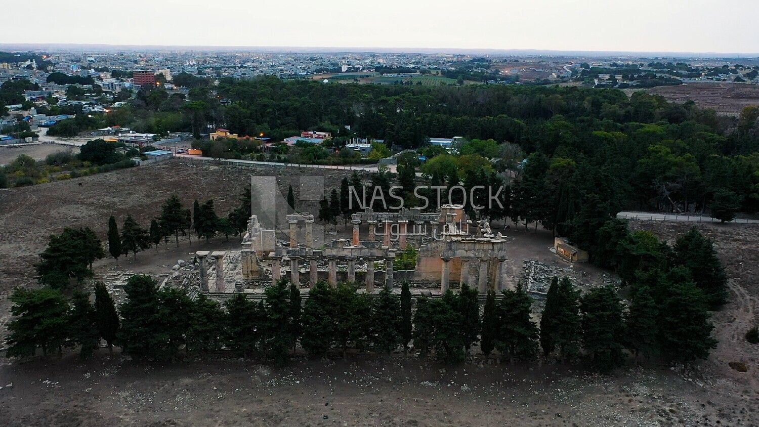 drone footage of the Temple of Zeus, Cyrene, Libya, history of Libya, landmarks in Libya