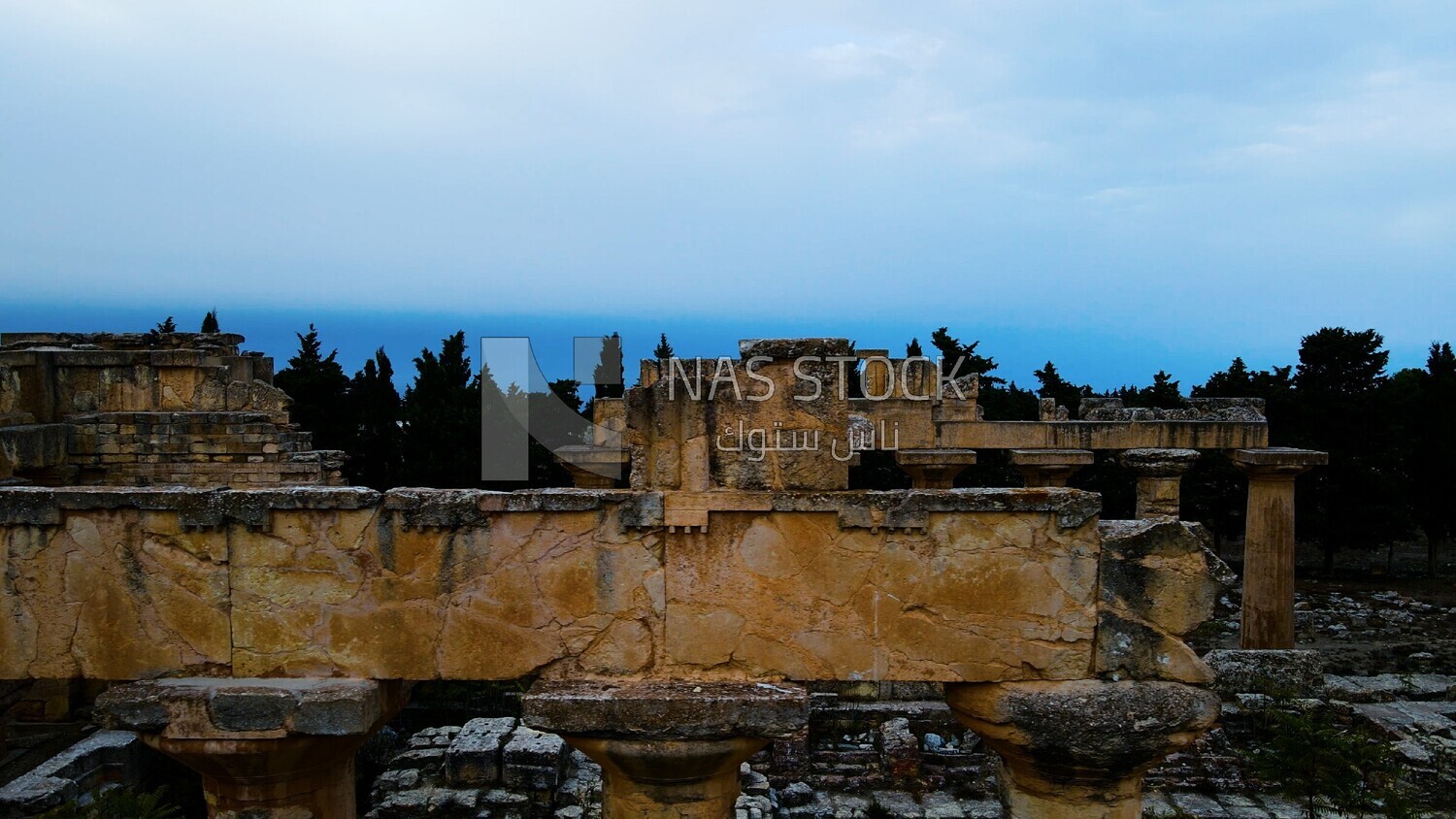 drone footage of the Temple of Zeus, Cyrene, Libya, history of Libya, landmarks in Libya