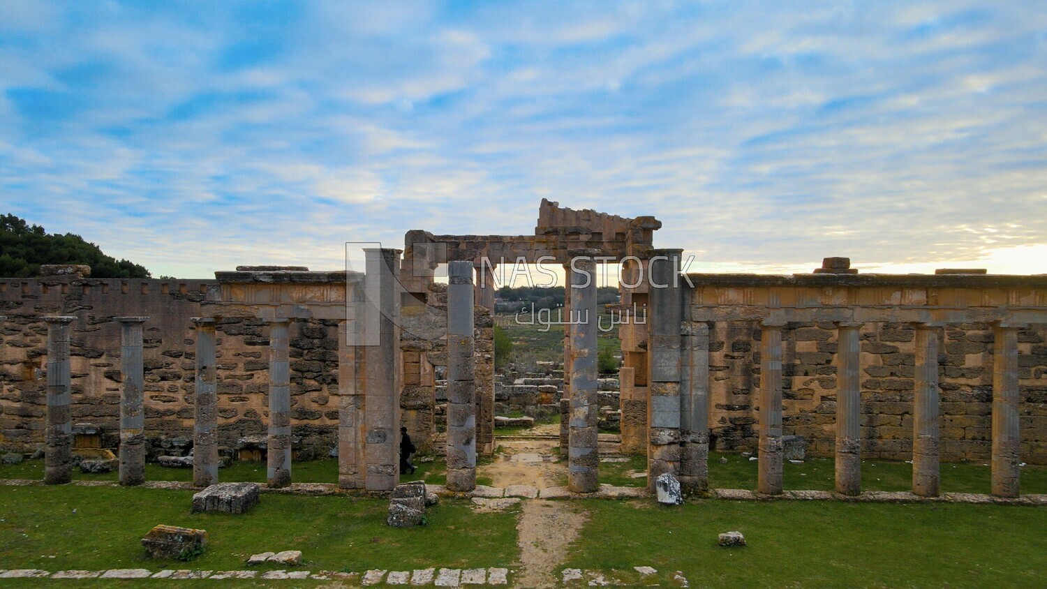 drone footage of the Cyrene archaeological site, Cyrenaica, Libya, history of Libya, landmarks in Libya