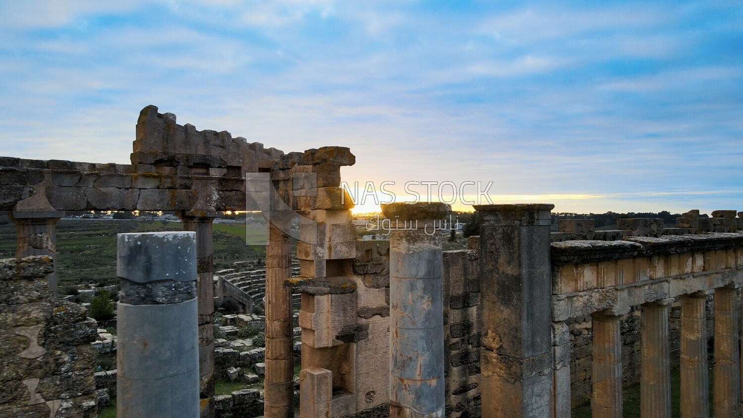 drone footage of the Cyrene archaeological site, Cyrenaica, Libya, history of Libya, landmarks in Libya