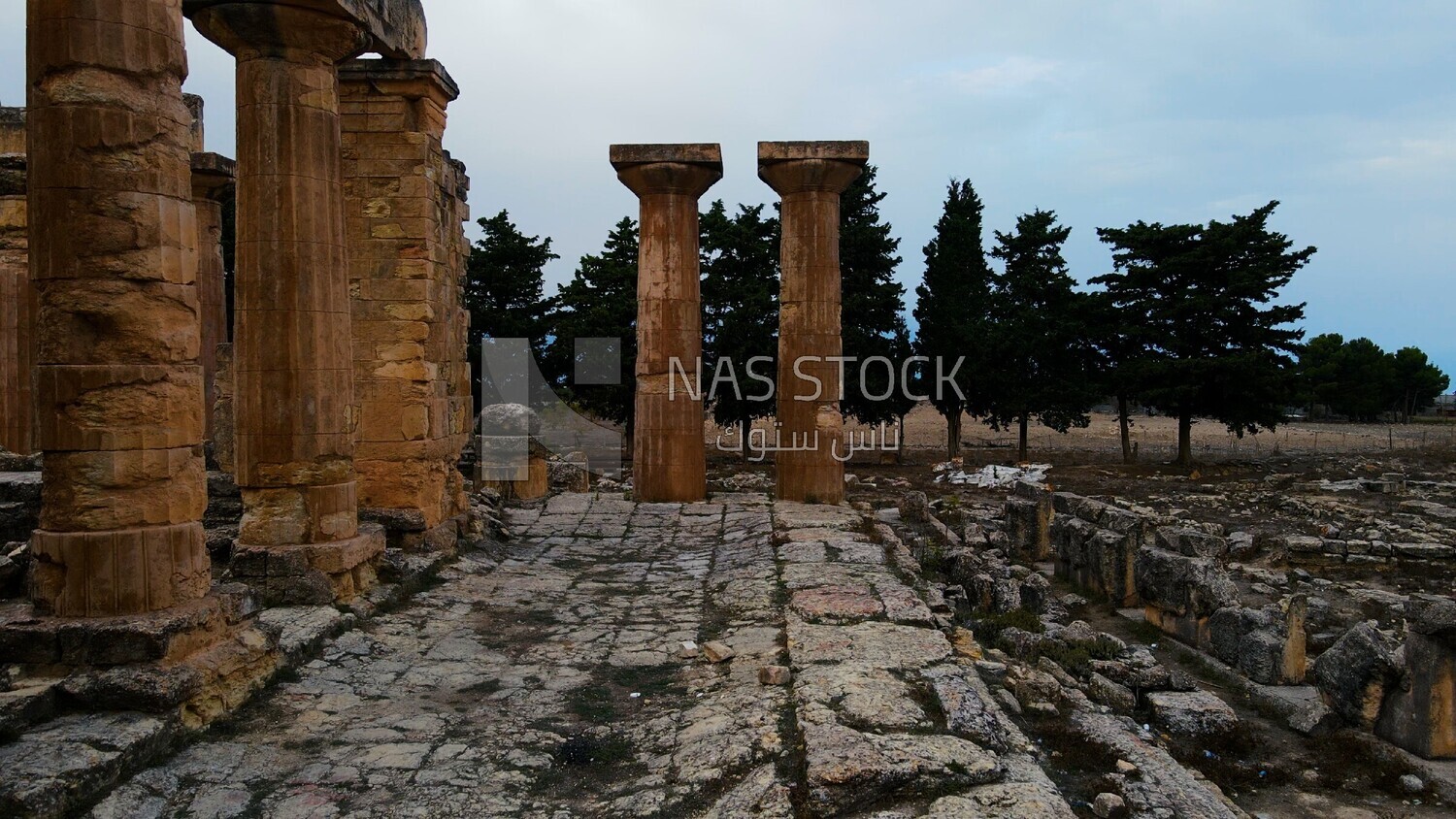 drone footage of the Cyrene archaeological site, Cyrenaica, Libya, history of Libya, landmarks in Libya