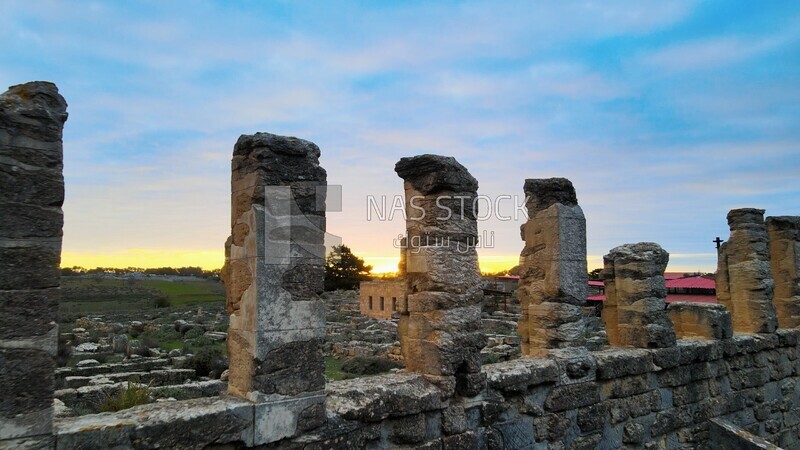 drone footage of the Cyrene archaeological site, Cyrenaica, Libya, history of Libya, landmarks in Libya