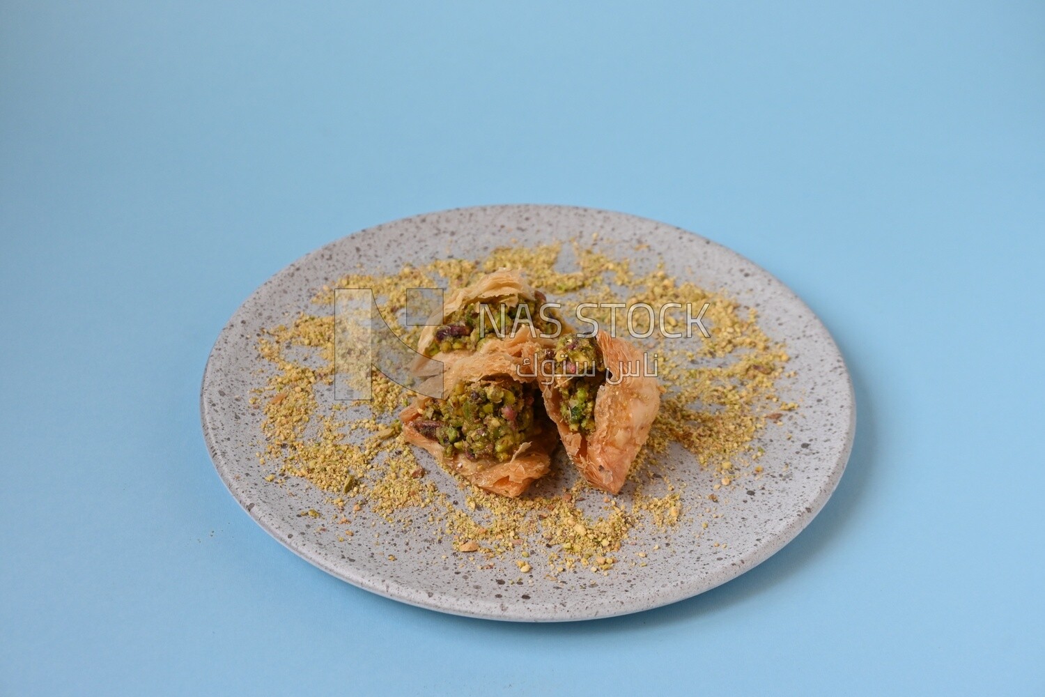 Baklava with nuts, oriental Arabic sweets, Ramadan sweets