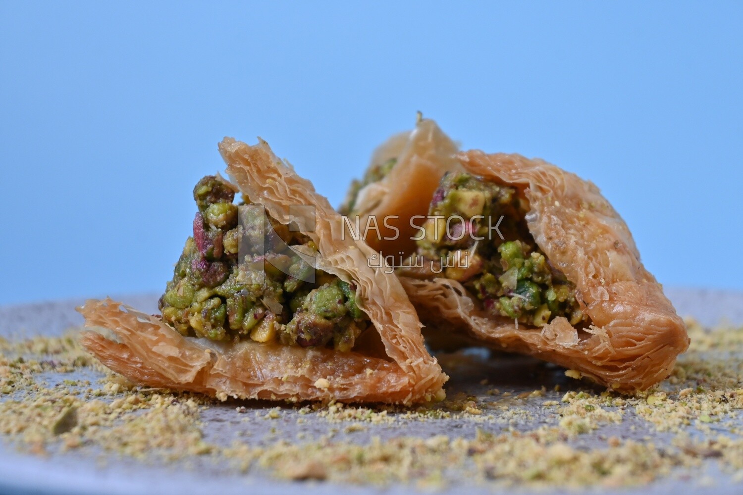Baklava with nuts, oriental Arabic sweets, Ramadan sweets
