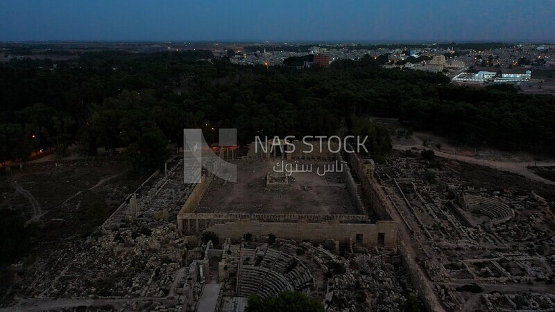 drone footage of the Cyrene archaeological site, Cyrenaica, Libya, history of Libya, landmarks in Libya