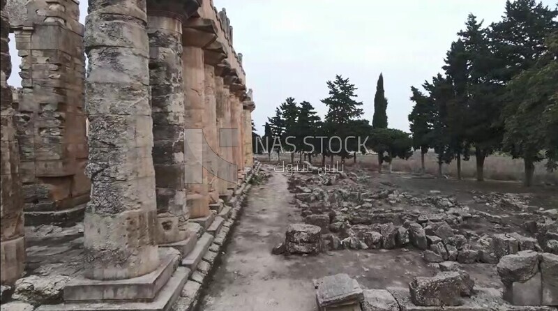 drone footage of the Temple of Zeus, Cyrene, Libya, history of Libya, landmarks in Libya