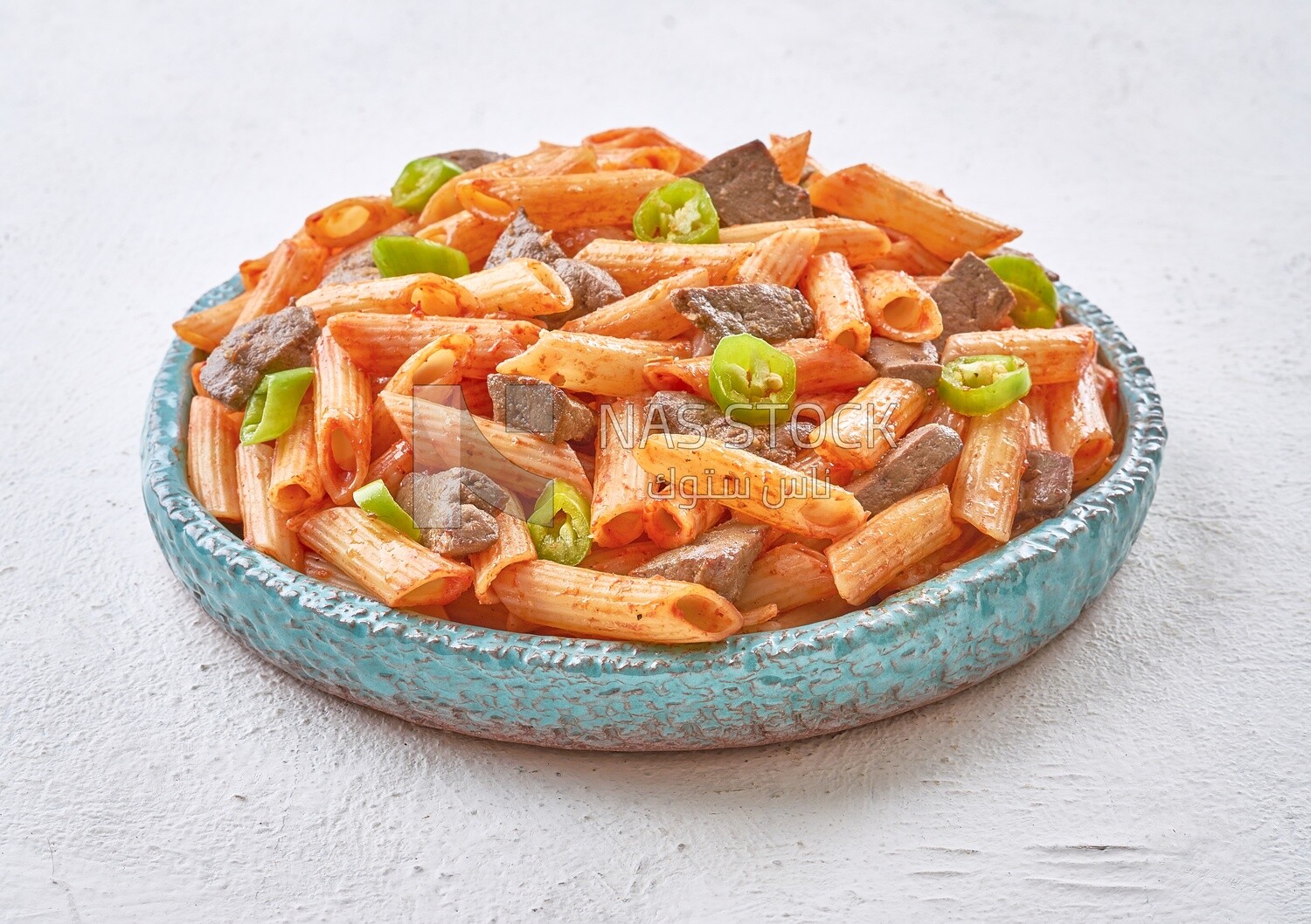 Plate of pasta with liver