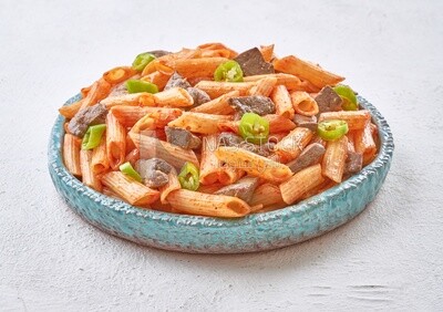 Plate of pasta with liver