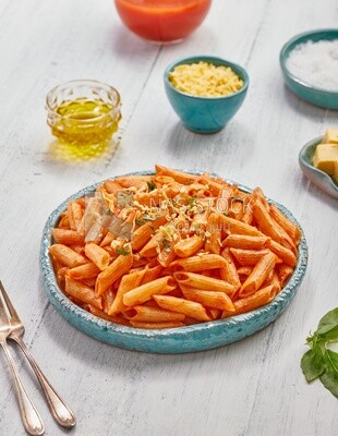 Plate of pasta with red sauce