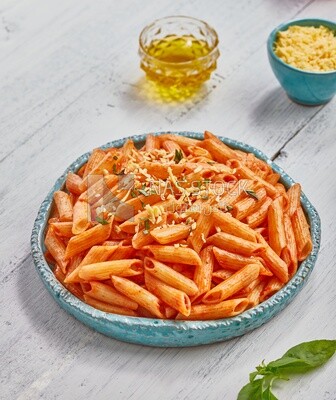 Plate of pasta with red sauce