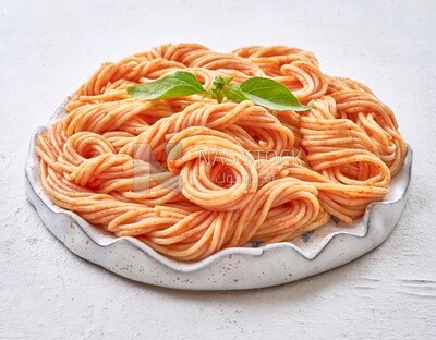 Spaghetti pasta in a solid background