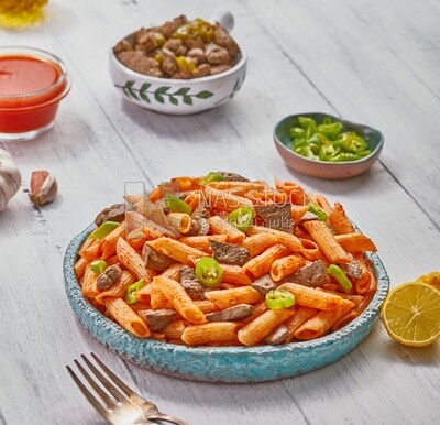 plate of pasta with liver