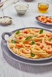 Spaghetti with shrimp