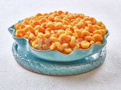Pasta and cheese on a solid background