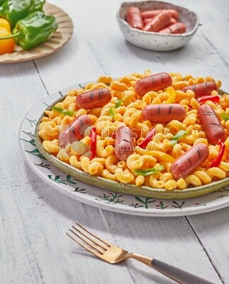 Plate of pasta with sausage