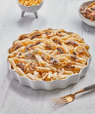Plate of pasta with mushrooms