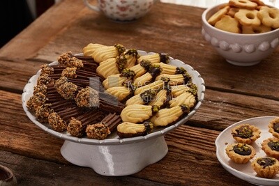 Petit four sweets ,Varieties of kahk Eid Al-Fitr ,side view